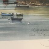 Marine lithograph signed Stéphane Lauro