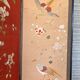 4-panel Japanese screen, 19th century, bird silk embroidery