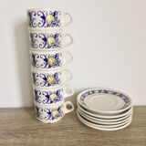 Set of six cups six saucers and a tray Villeroy and Boch Cadiz