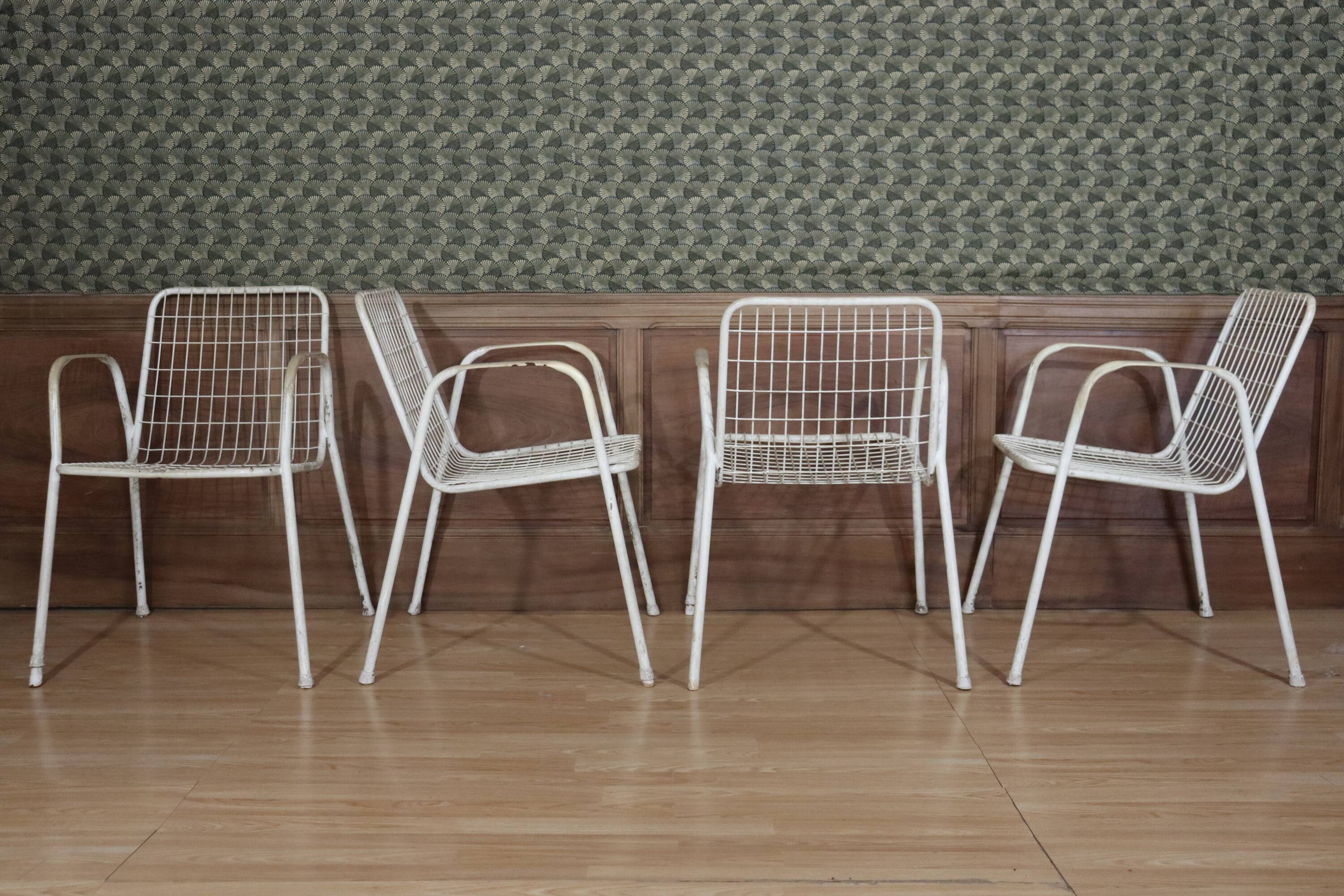 Series of 4 EMU armchairs model Rio 1960's