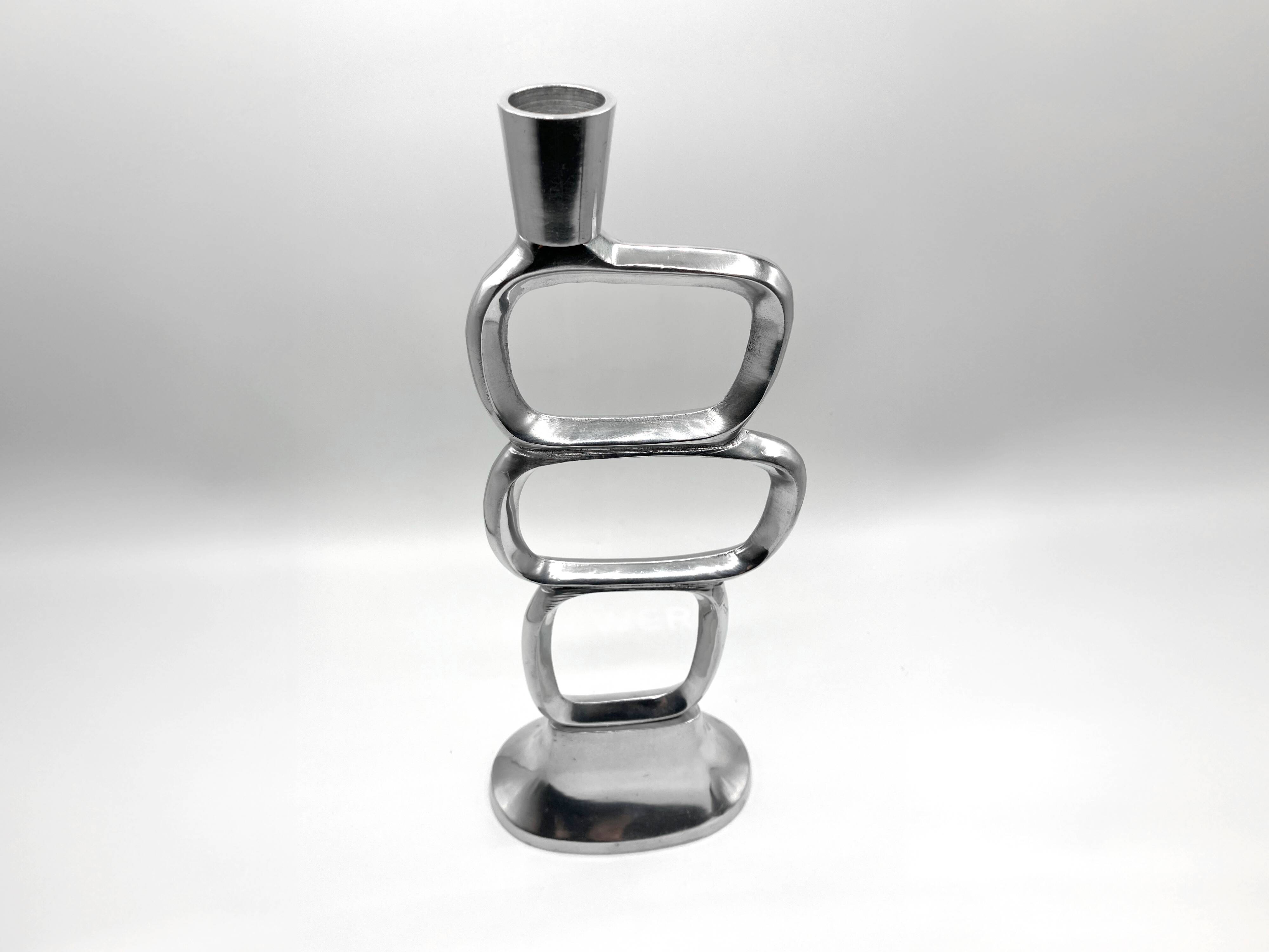 Modernist cast aluminum candle holder • 1980