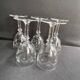 5 blown, cut and engraved crystal wine glasses