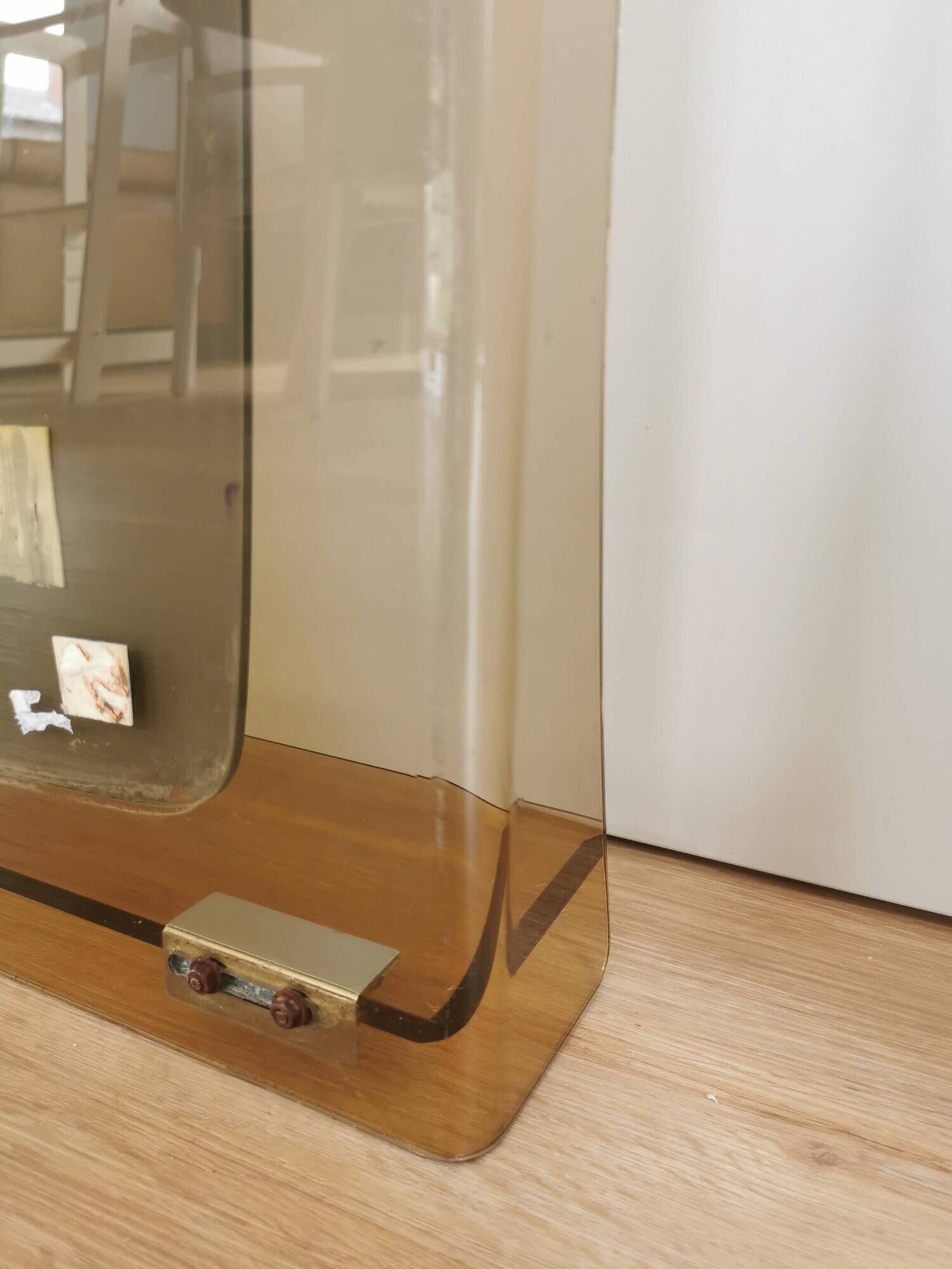 Vintage Wall Mirror with Shelf: 1970s Hollywood Regency Decor