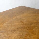 wooden side table with compass legs, 1950s/60s design