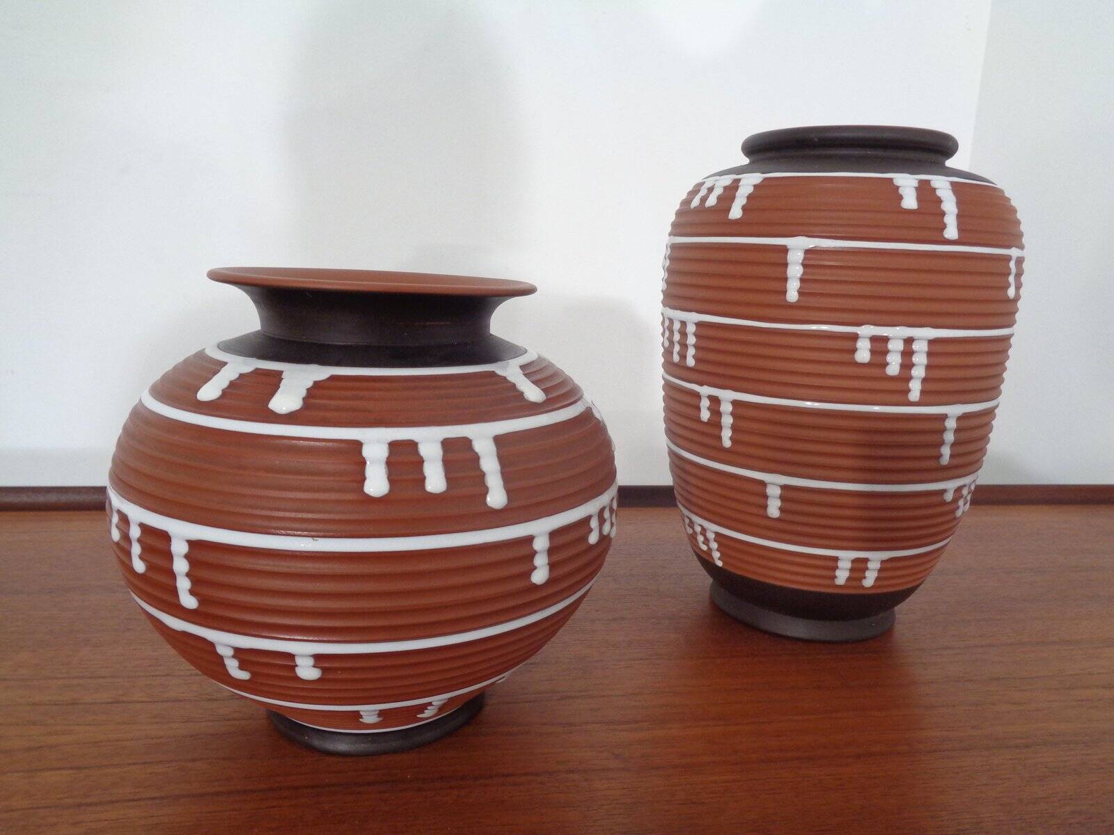 German ceramic vase, 1960s, set of 2