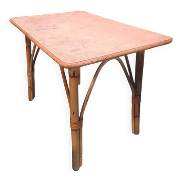 Rattan side table