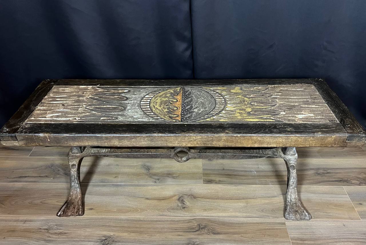 Coffee table signed J. G. Picard