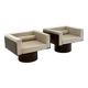 Ensemble de 2 chaises longues sculpturales en métal italien