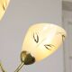 Italian Art Deco Chandelier in Brass and Yellow Glass, 1940s