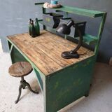 Industrial workbench, work table, desk green