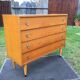 Vintage oak chest of drawers veneered on chipboard