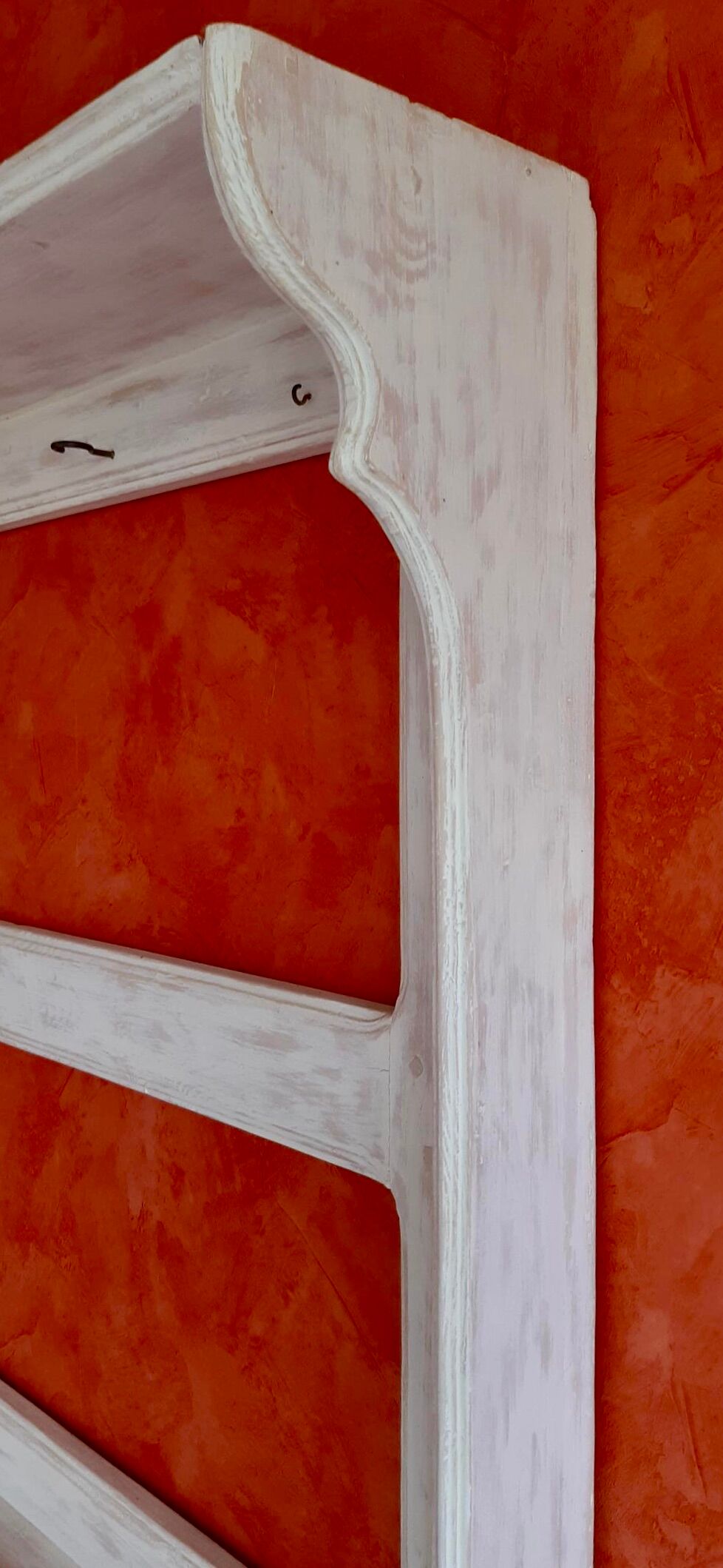 shelf / wall cabinet in wooden sandblasted effect old early twentieth century