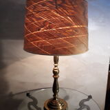 large brass lamp and wood 1970 very elegant 60x35cm