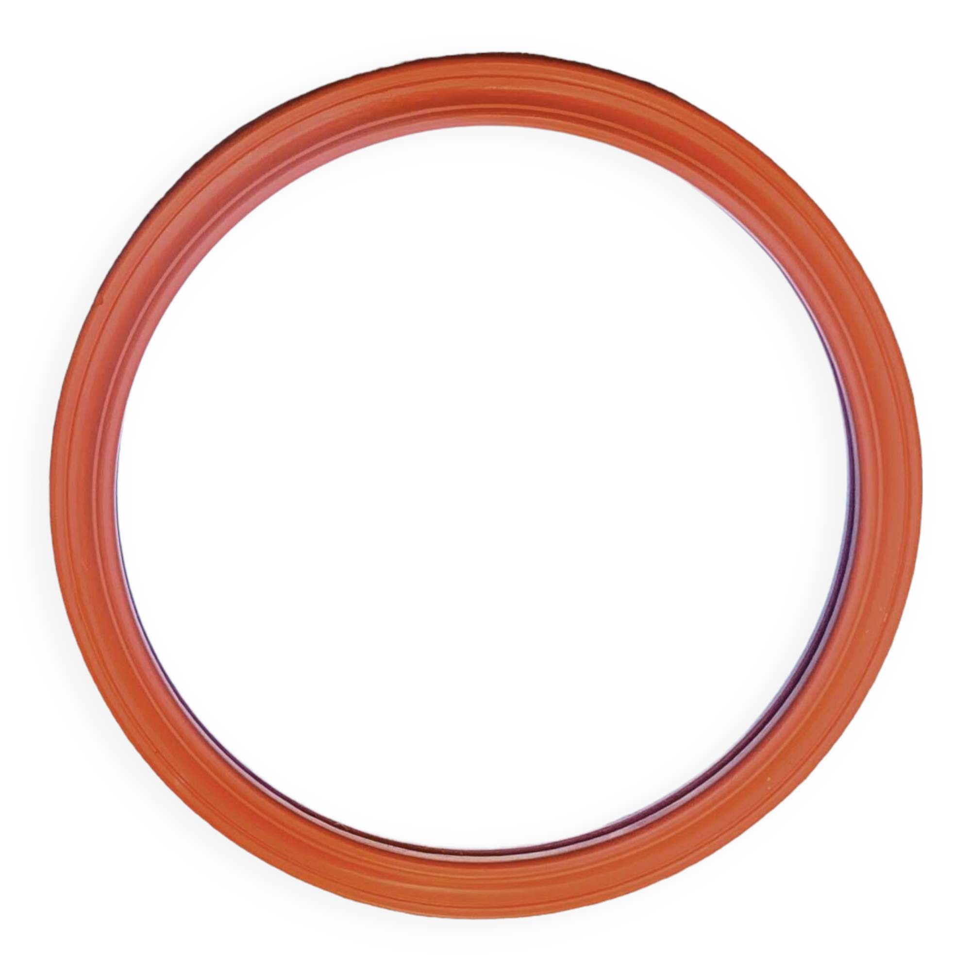 Vintage round wall mirror in orange painted wood - diameter: 48 cm