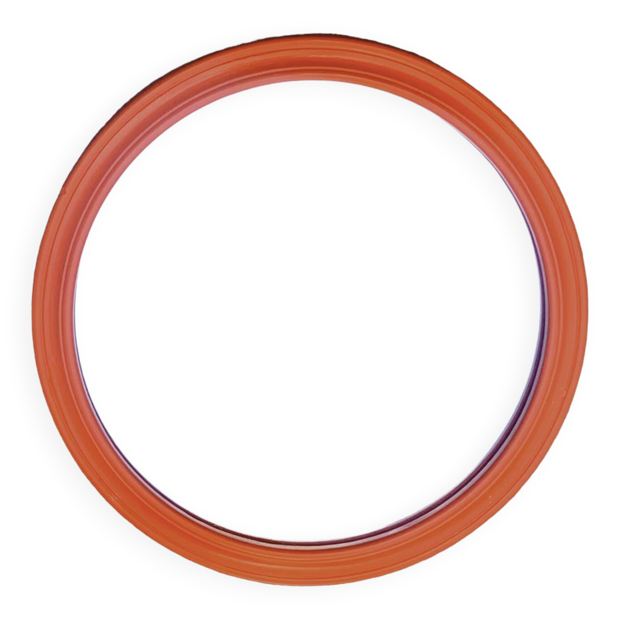 Vintage round wall mirror in orange painted wood - diameter: 48 cm