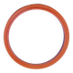 Vintage round wall mirror in orange painted wood - diameter: 48 cm