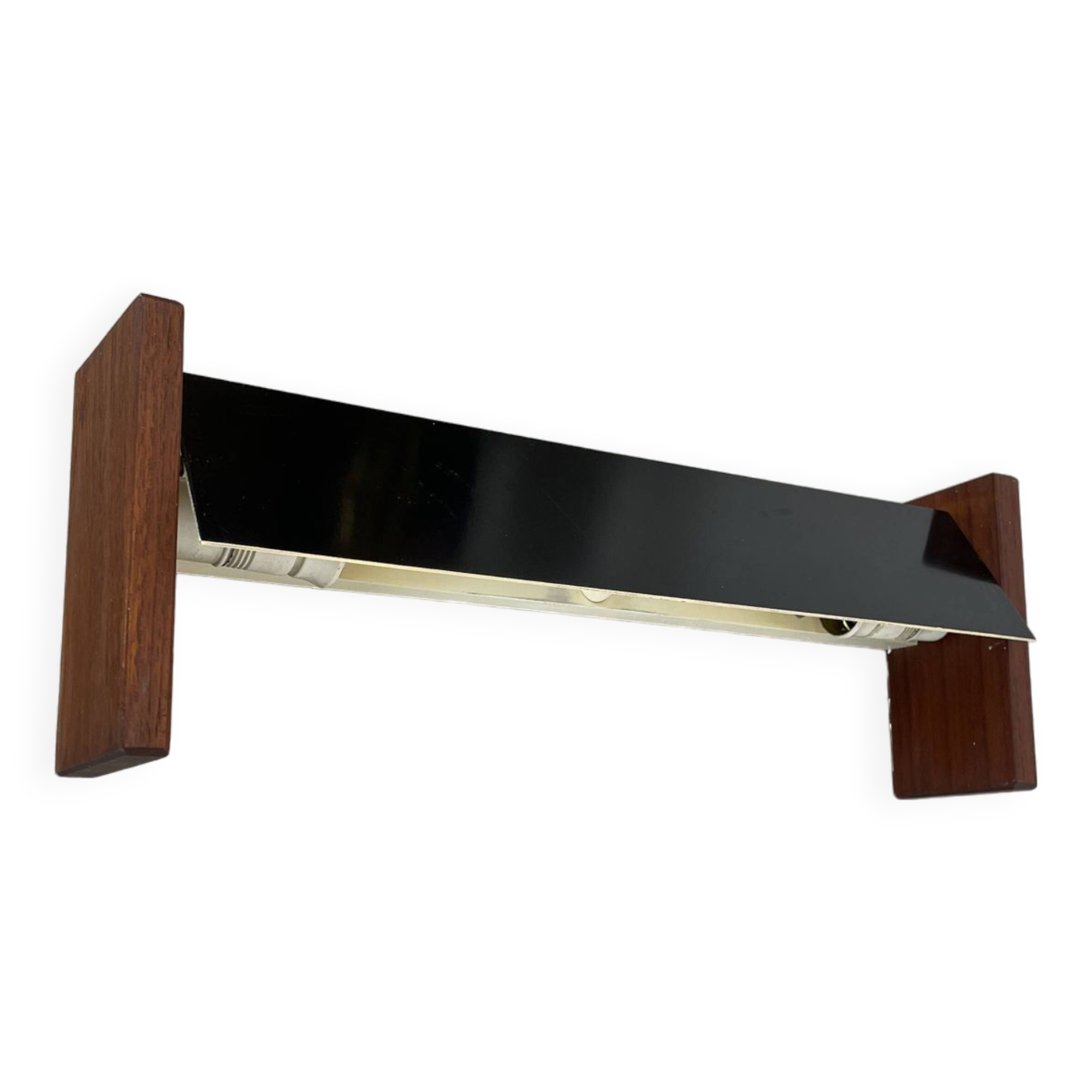 cubic Large 38cm Teak and Metal adjustable wall light element, Germany 1950s
