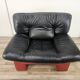 Red and black leather armchair by Nicoletti Salotti