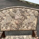 Louis XIII style armchair with twisted backrest and legs.