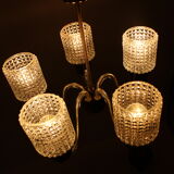 Mid-century glass chandelier,Kamenický Šenov 1970´s.