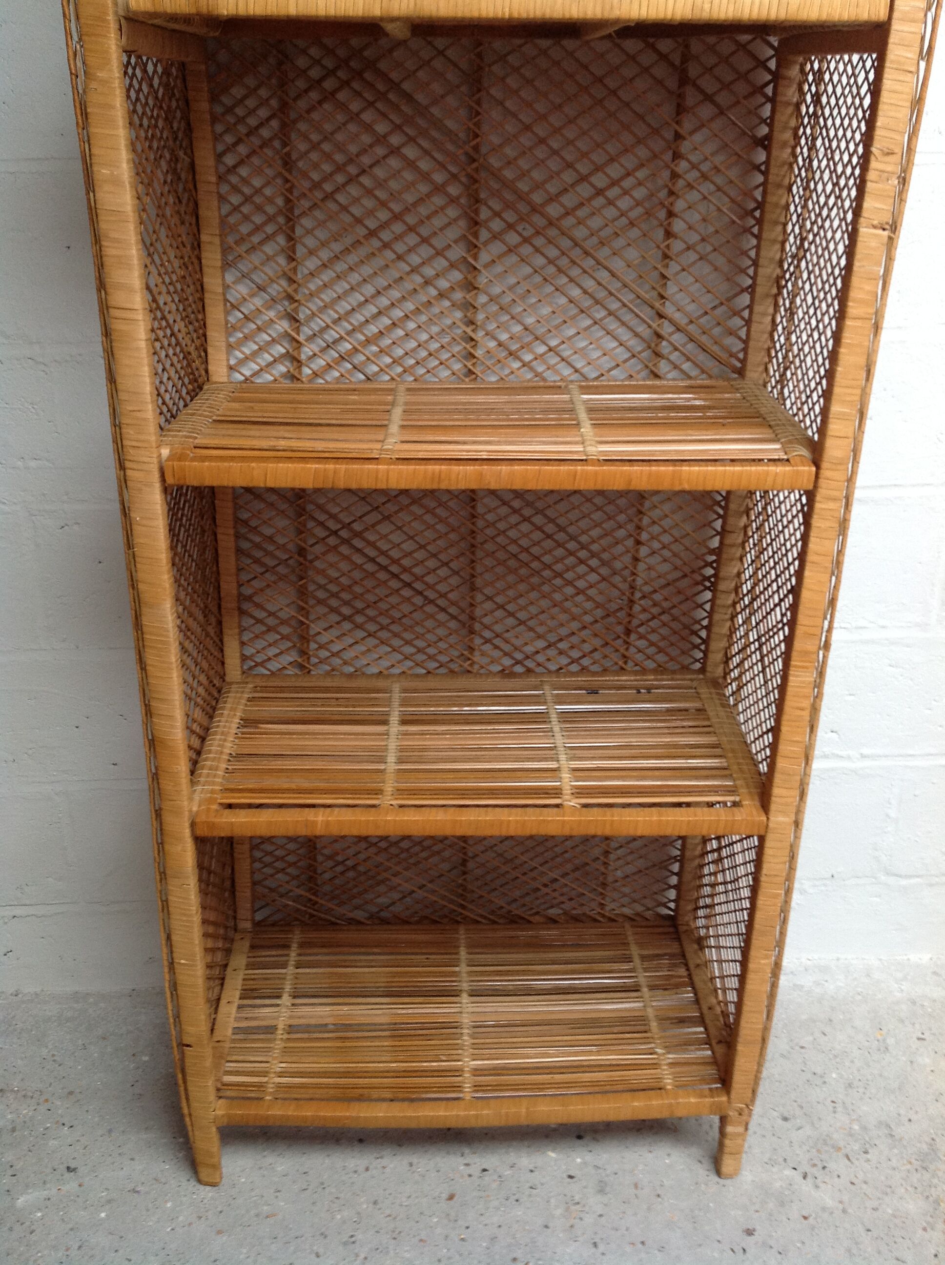 Vintage rattan library, 1970