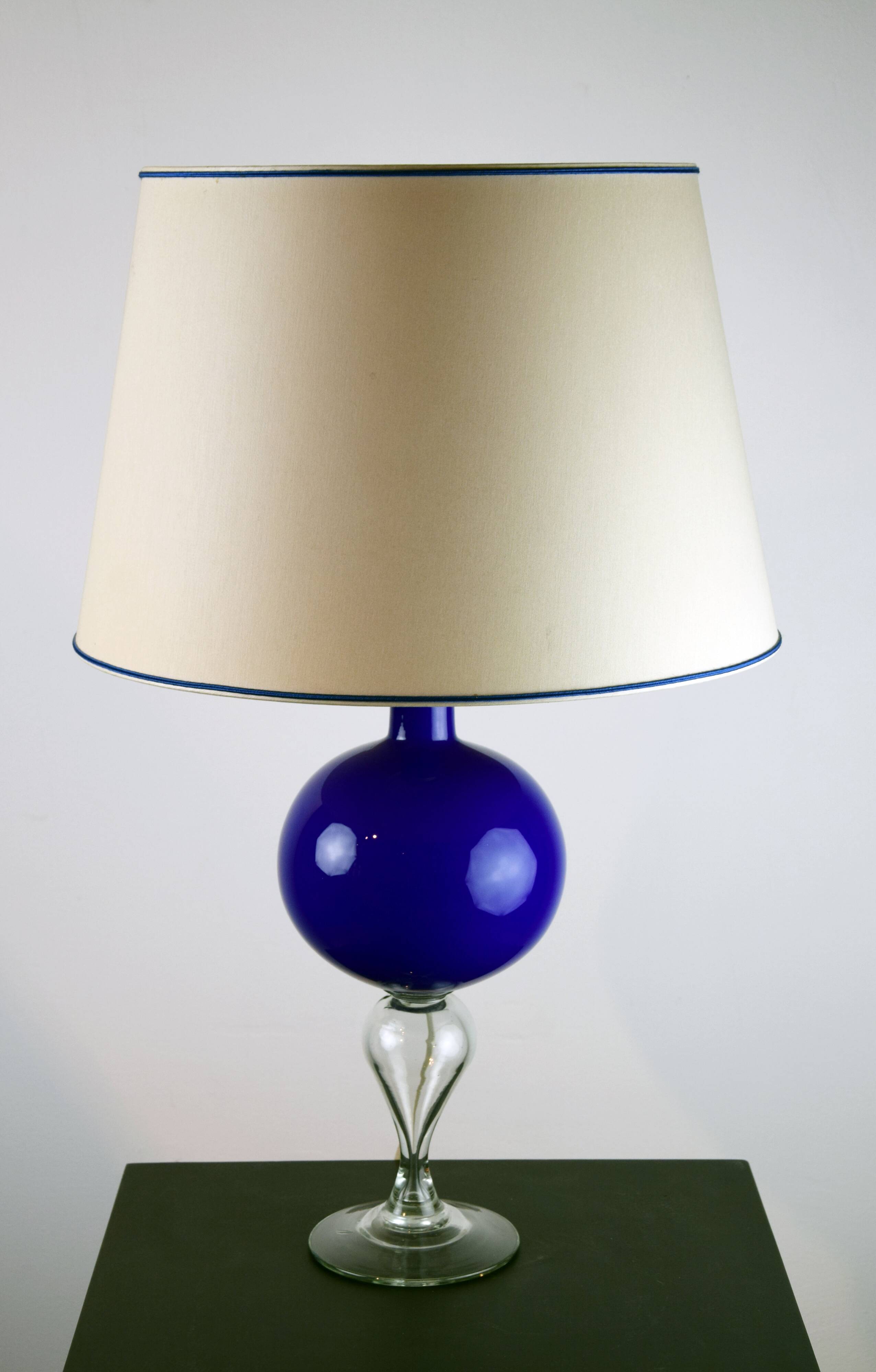 Blue glass lamp
