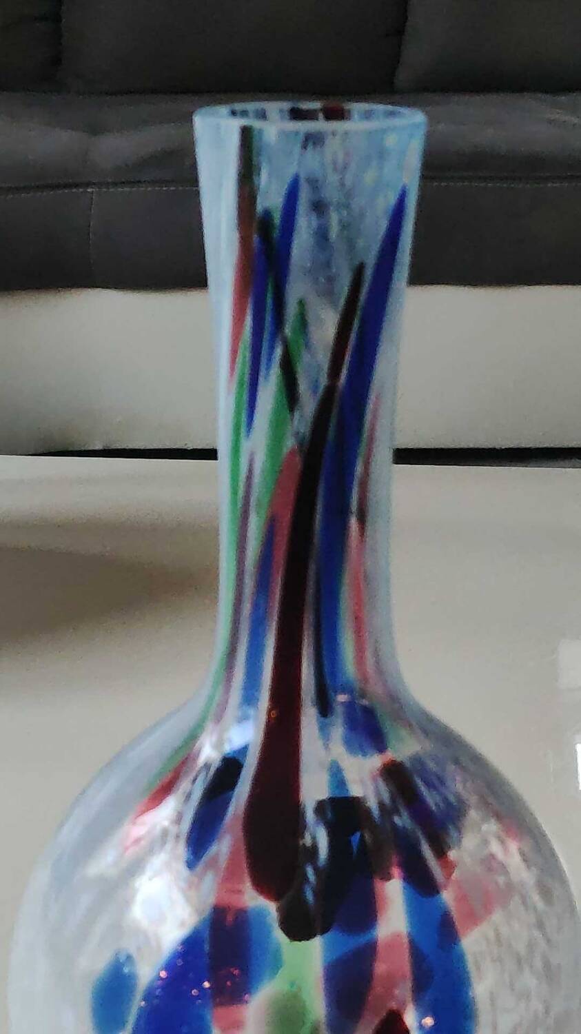 Speckled Blown Art Glass Ball Vase