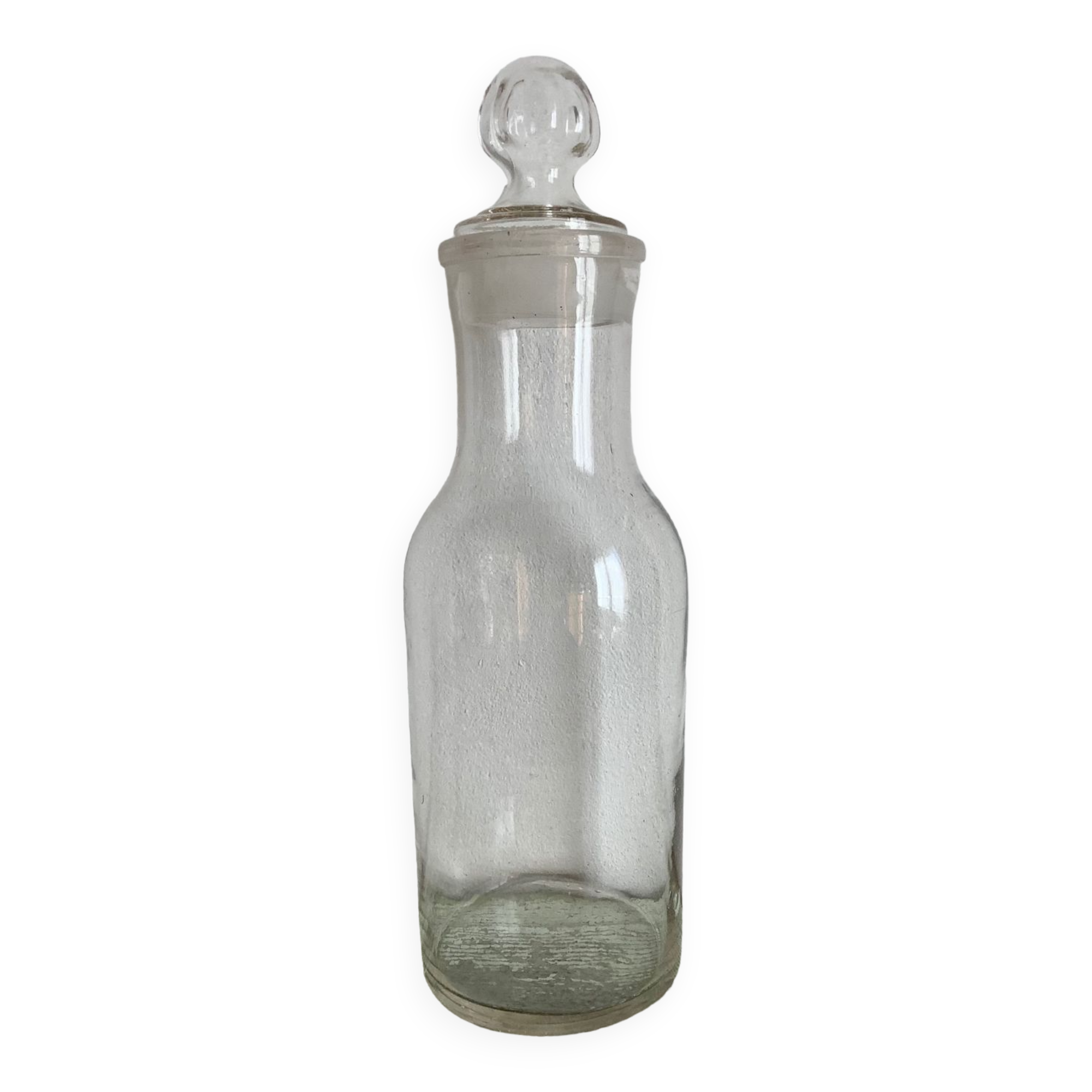 Transparent glass bottle or jar