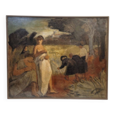 Oil on panel "Roquelaure", Agustín Carrera, Art Deco, early 20th century – Spain