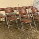 10 vintage skai and chrome metal folding chairs 1970