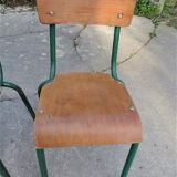 set of four school chairs 1950