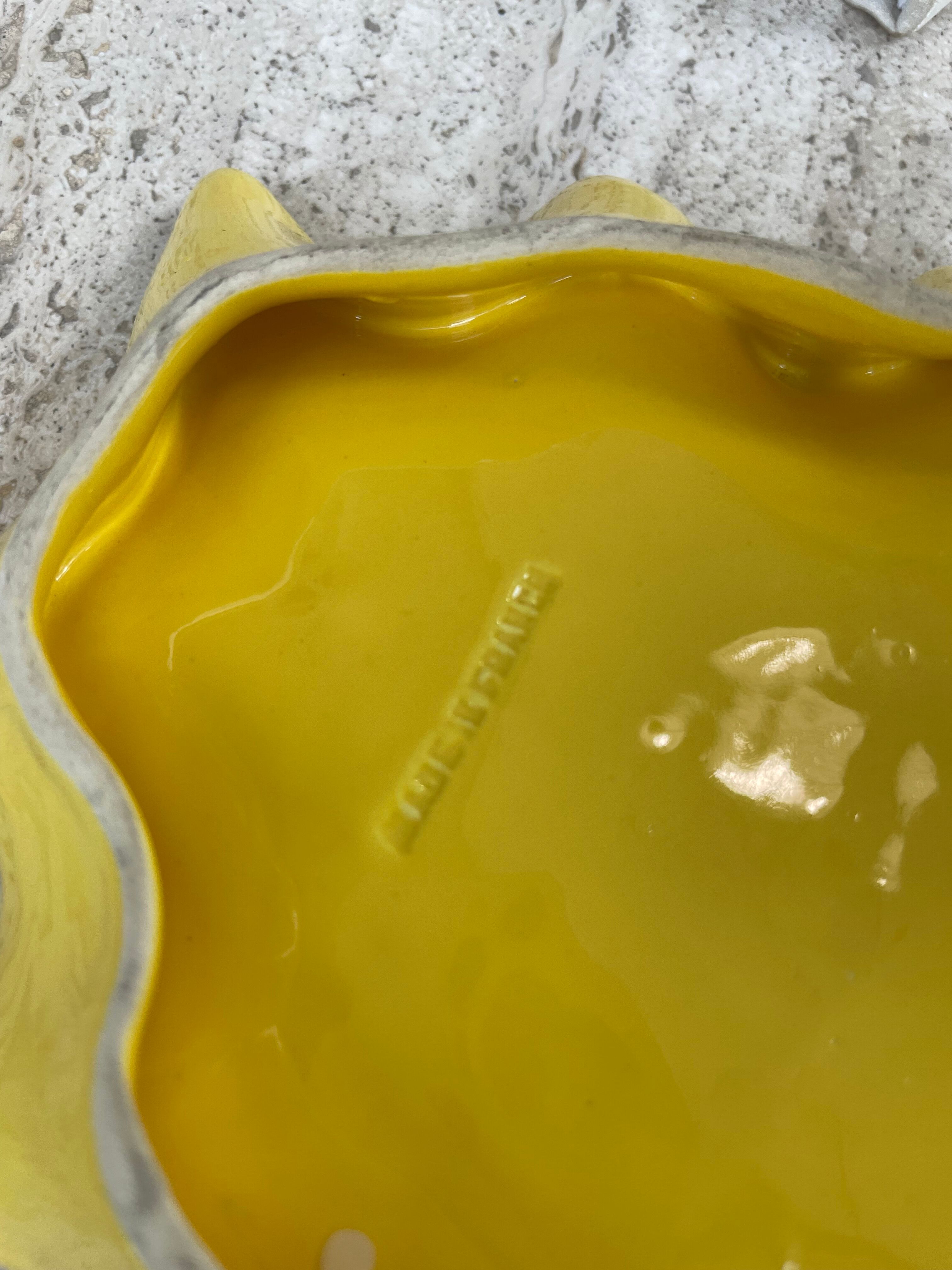 Ceramic yellow vallauris dish