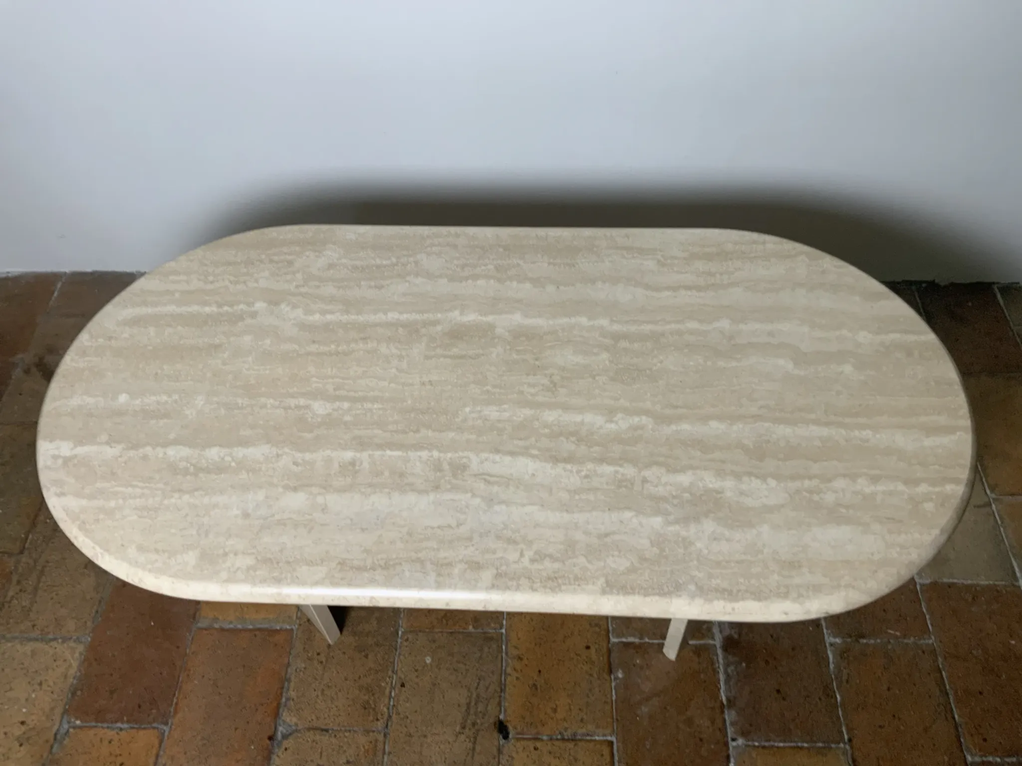 Travertine coffee table