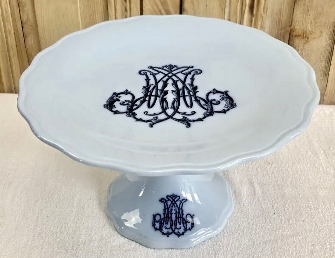 Old large oval dish Brown Westhead Moore & co monogram XIX