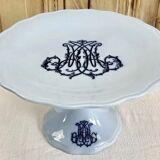 Ancien grand plat ovale Brown Westhead Moore & co monogramme XIX