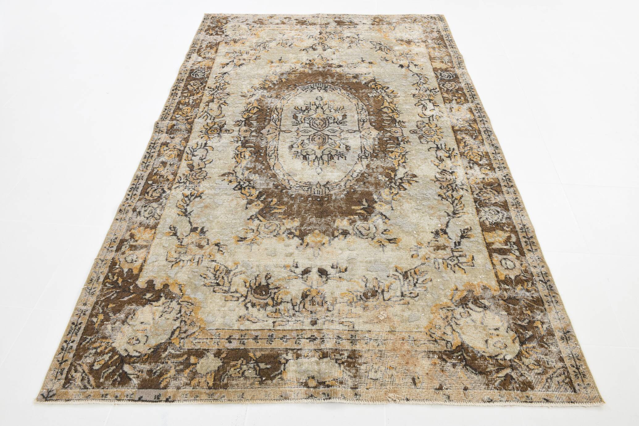 Brown & Cream Classic Persian Rug, 172x278Cm