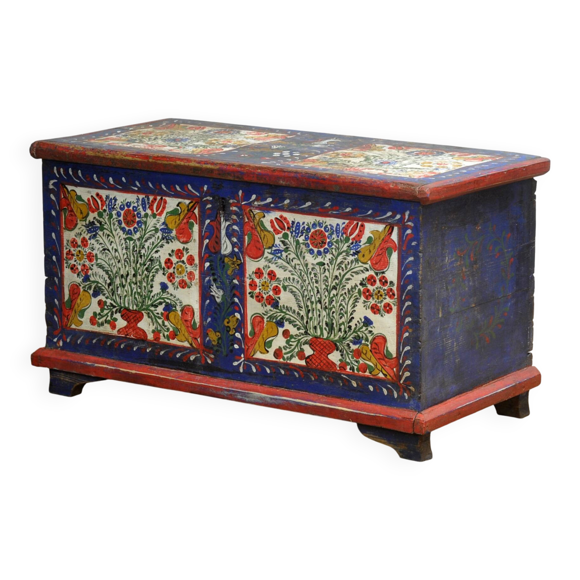 Folk art bridal chest, dated 1883