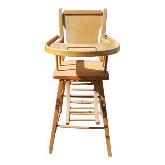 Vintage wooden baby high chair