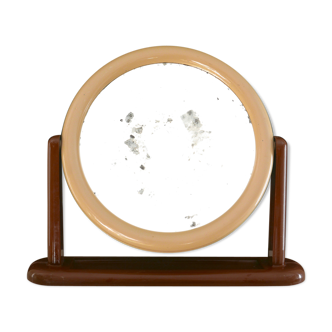 Round magnifying mirror to lay, 70s