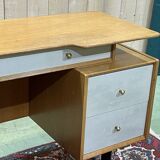 English office of the 70s in blond oak