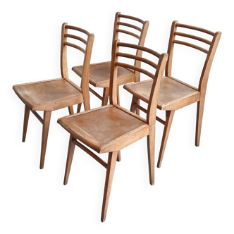 Suite de 4 chaises bistrot Luterma 1950 vintage