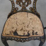 2 chaises anciennes en nacre de style chinois, Angleterre XIXe siècle