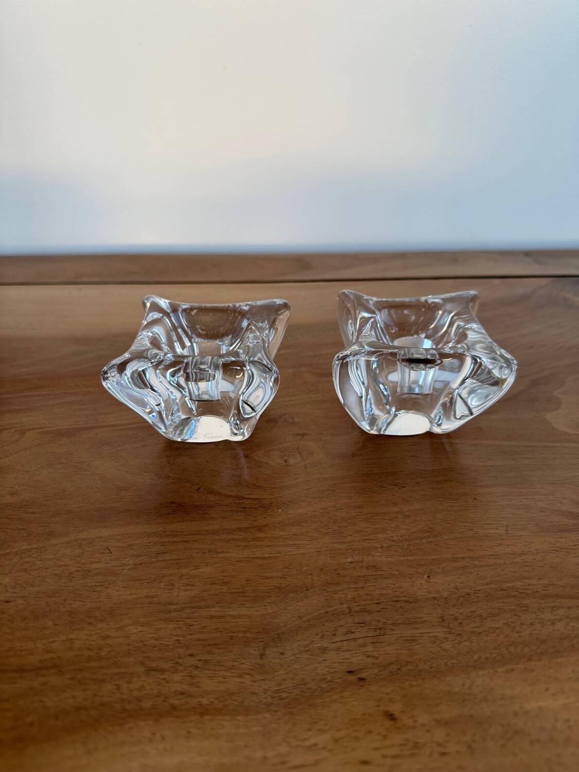 Pair of Daum candlesticks