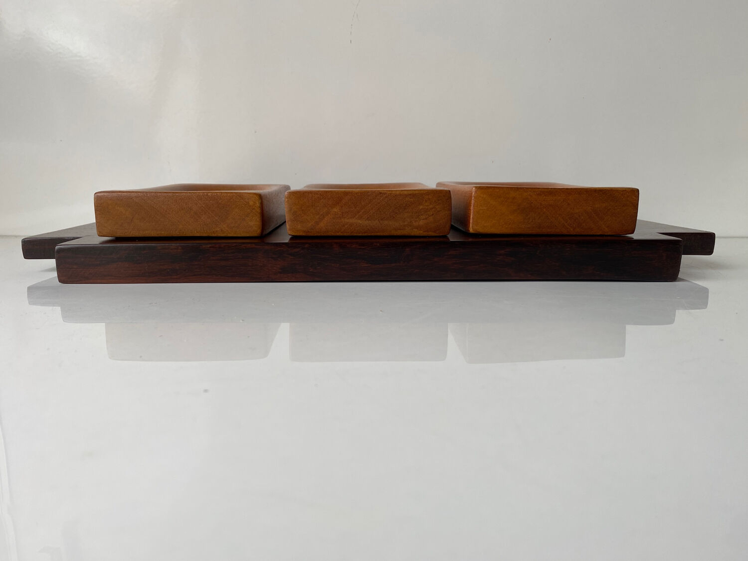 Solid wood aperitif/cocktail tray by Max Meder