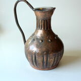 Copper vase with plastic insert, vintage from the 1960s