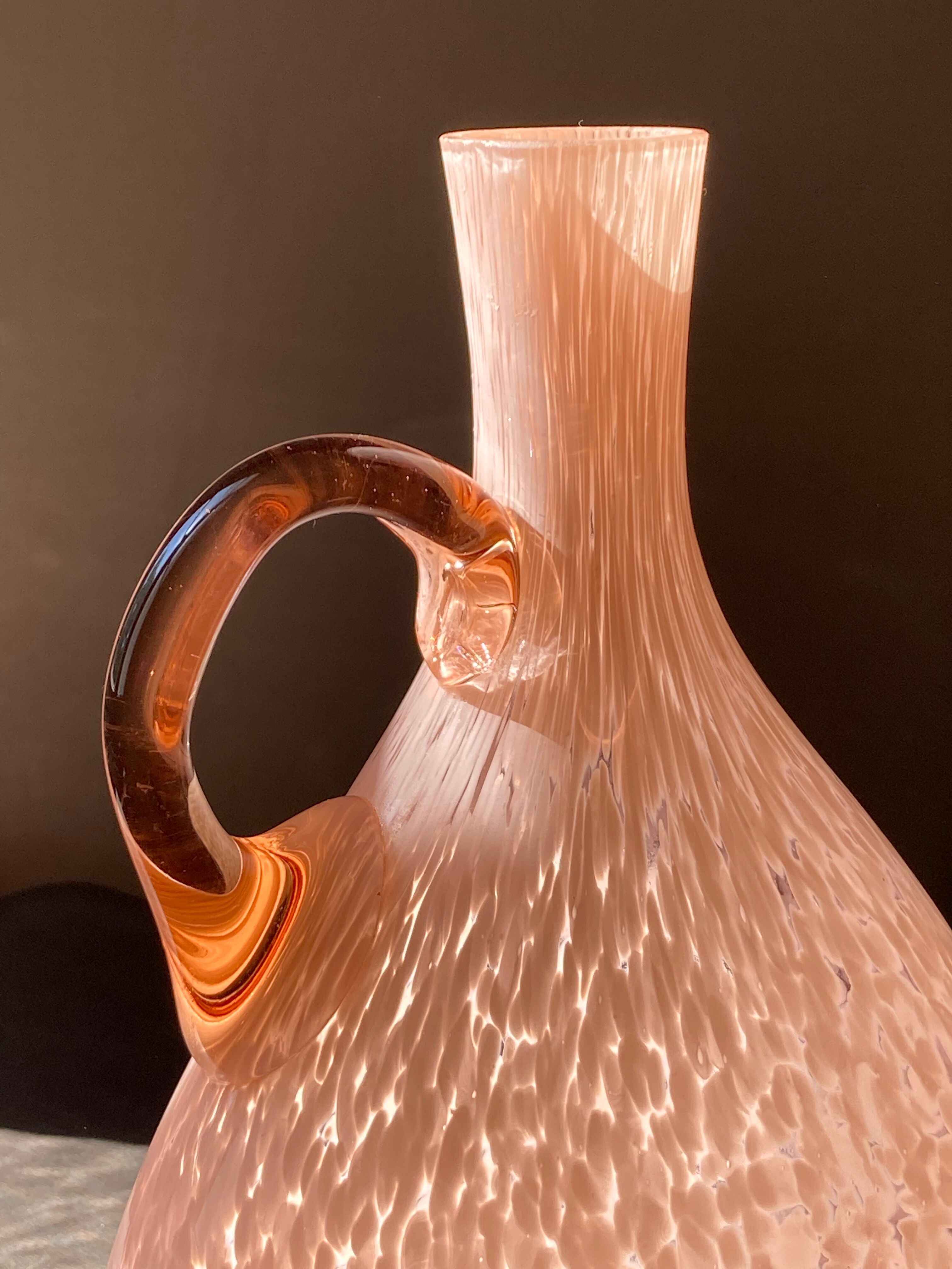 Speckled pink glass vase