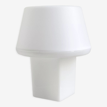 Minimalistic white plastic table lamp