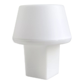 Minimalistic white plastic table lamp