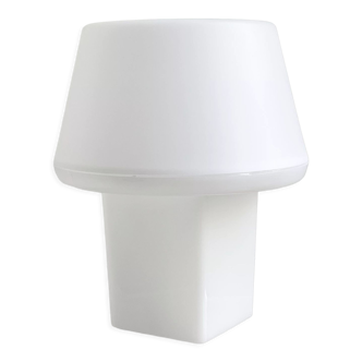 Minimalistic white plastic table lamp