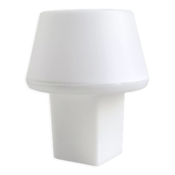 Minimalistic white plastic table lamp
